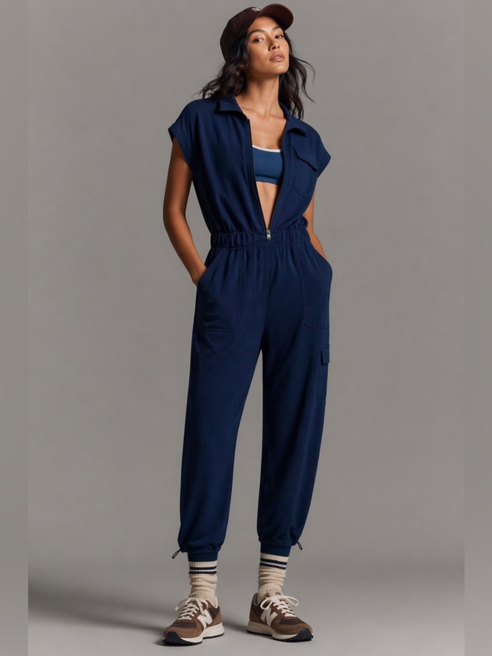 Apana Venture High Jumpsuit Navy Size M Lightweight Summer Athleisure